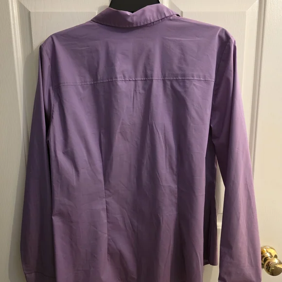New York & Company Purple Button Down Shirt - Picture 2 of 2
